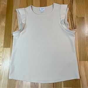 Aware By Vero Moda Sleeveless Blouse Size XS Ruffled Shoulder Scandi Style Chic